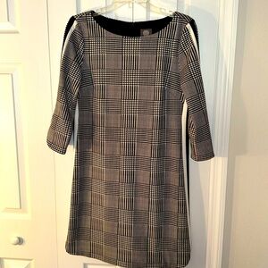 Dress, Vince Camino, Size 10, Black & White, Big Plaid Print, EUC